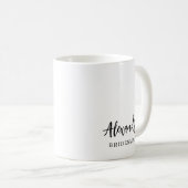 Elegante script gepersonaliseerde bruidsmeisjesnaa koffiemok (Voorkant rechts)