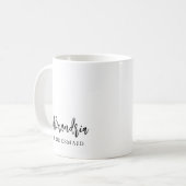 Elegante script gepersonaliseerde bruidsmeisjesnaa koffiemok (Voorkant links)