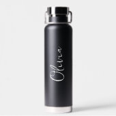 Elegante script gepersonaliseerde naam minimalisti waterfles (Achterkant)
