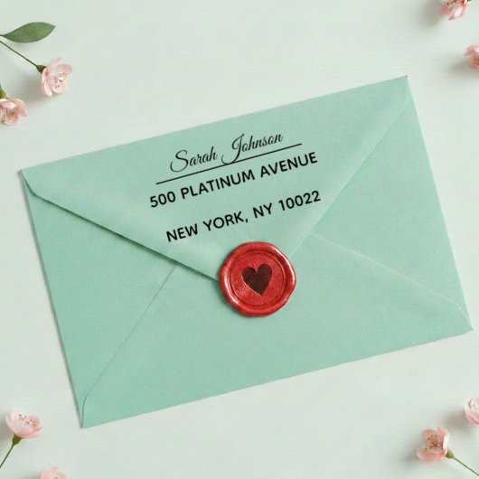 Elegante script gepersonaliseerde retouradresstemp zelfinktende stempel