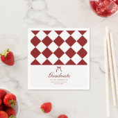 Elegante Script Geruite Coquette Afstudeerfeest Servet (Insitu)