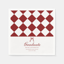 Elegante Script Geruite Coquette Afstudeerfeest Servet