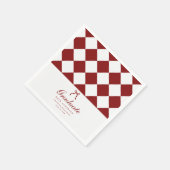 Elegante Script Geruite Coquette Afstudeerfeest Servet (Hoek)