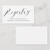 Elegante Script Gift Registry Informatiekaartje (Voorkant / Achterkant)