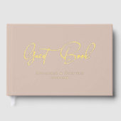 Elegante, Script Gold-Folie-Font bruiloft Gastenboek (Voorkant)
