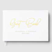 Elegante, Script Gold-Folie-Font bruiloft Gastenboek (Voorkant)