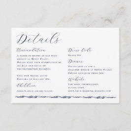 Elegante Script Golf Illustratie Huwelijksdetails Informatiekaartje