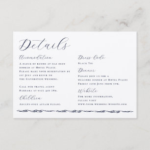 Elegante Script Golf Illustratie Huwelijksdetails Informatiekaartje