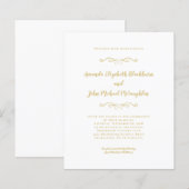 Elegante Script Goud Chique Budget Huwelijksuitnod (Voorkant / Achterkant)