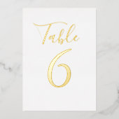 Elegante script goud folie tafel nummers uitnodiging (Voorkant)