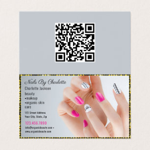 Elegante Script Goud Glitter Foto Collage Nagelkun Visitekaartje