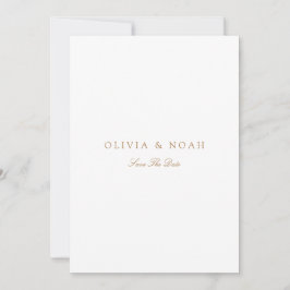 Elegante script goud & witte Save The Date-kaart  Aankondiging