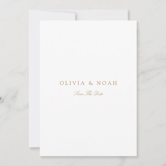 Elegante script goud & witte Save The Date-kaart Aankondiging (Voorkant)