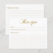 Elegante script gouden bruiloftsrecept kaart (Voorkant / Achterkant)