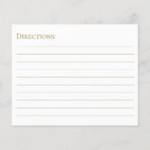 Elegante script gouden bruiloftsrecept kaart (Achterkant)