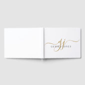 Elegante script gouden monogram eerste letters naa gastenboek (Volledig)