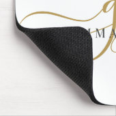 Elegante script gouden monogram eerste letters naa muismat (Hoek)