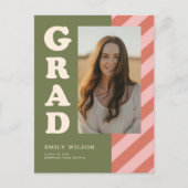Elegante Script Grad Foto Afstudeer Uitnodiging (Voorkant)