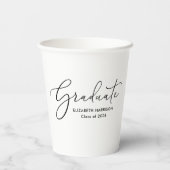 Elegante Script Graduation Party Paper Cups Papieren Bekers (Achterkant)