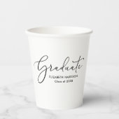 Elegante Script Graduation Party Paper Cups Papieren Bekers (Voorkant)