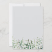 Elegante script groen bloemenbruiloft uitnodiging (Achterkant)