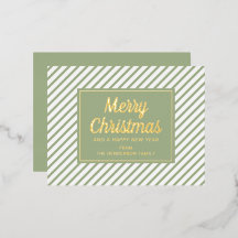 Elegante script groene strepen vrolijk kerstfeest 