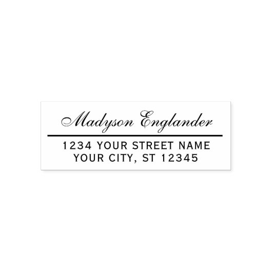 Elegante script handtekening #11 naam retouradres zelfinktende stempel (Design)