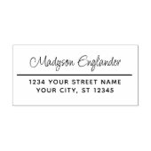 Elegante script handtekening #73 naam retouradres rubberstempel (Afrduk)