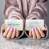 Elegante script handtekening holografie regenboog  visitekaartje