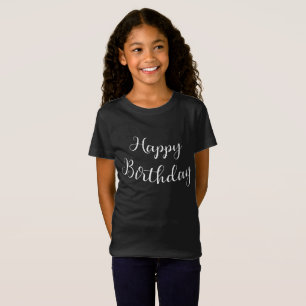 Elegante Script Happy Birthday Meisjes T-shirt