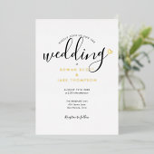 Elegante Script Hart Foto Bruiloft Folie Uitnodiging (Staand Voorkant)