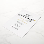 Elegante Script Hart Foto Bruiloft Folie Uitnodiging (Gedraaid)