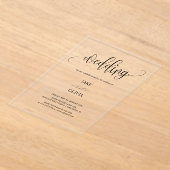 Elegante Script Heldere Acryl Trouwuitnodiging Uitnodigingen (Laagn)