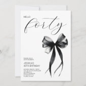 Elegante Script Hello Forty Boog 40e Verjaardagsfe Kaart (Voorkant)