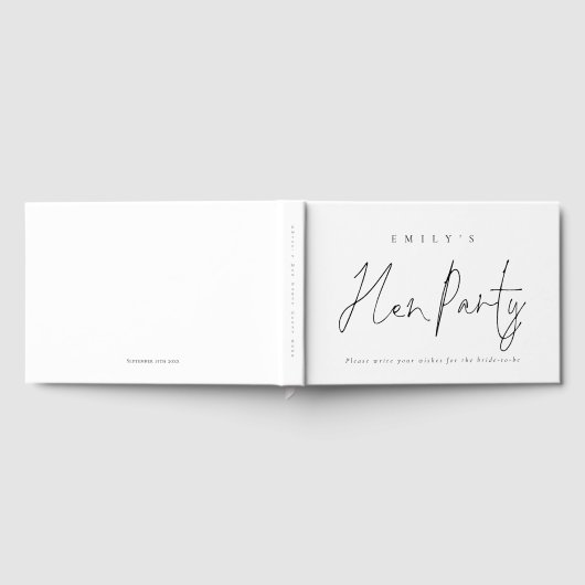 Elegante script Hen Party elke kleur Gastenboek (Volledig)