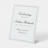 Elegante Script Herdenkingsviering van het Leven Reclamebord Met Voetstuk (Voorkant)
