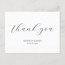 Elegante Script Huwelijk Bedankkaartjes