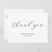 Elegante Script Huwelijk Bedankkaartjes Briefkaart (Voorkant / Achterkant)