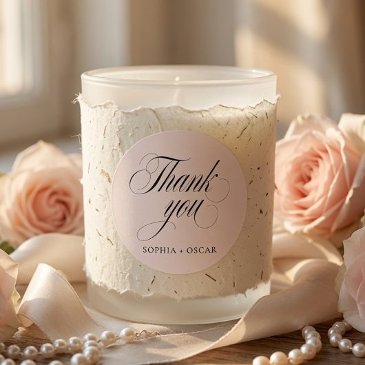 Elegante Script Huwelijk Bedankt Sticker | Luxe