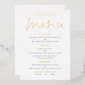 Elegante Script Huwelijk Echt Folie Menu Kaart (Voorkant / Achterkant)