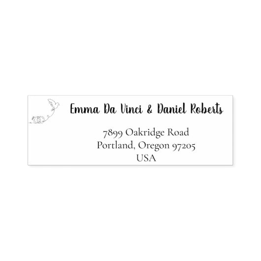 Elegante Script Huwelijks Retouradres Stempel (Design)