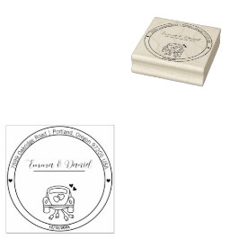 Elegante Script Huwelijks Retouradres Stempel