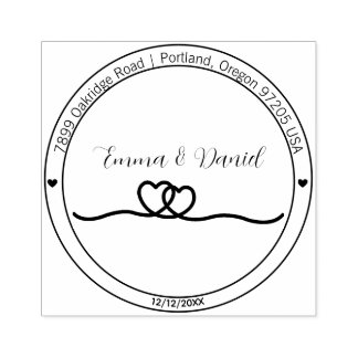 Elegante Script Huwelijks Retouradres Stempel