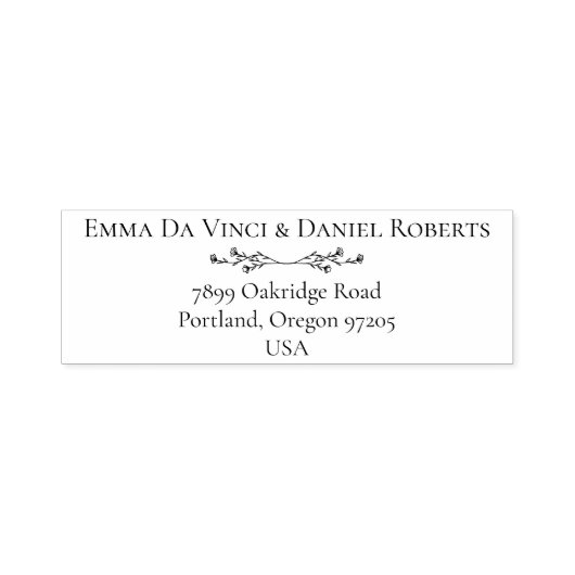 Elegante Script Huwelijks Retouradres Stempel (Design)