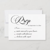 Elegante Script Huwelijks RSVP Kaart (Voorkant)