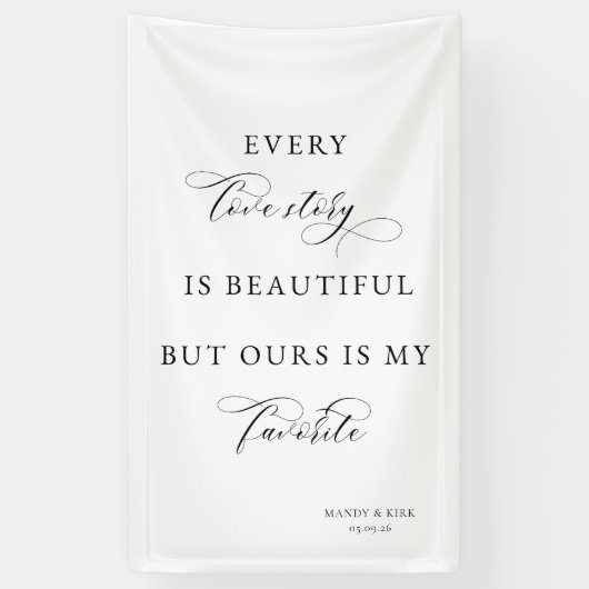 Elegante script huwelijksachtergrondbanner – liefd spandoek (Verticaal)