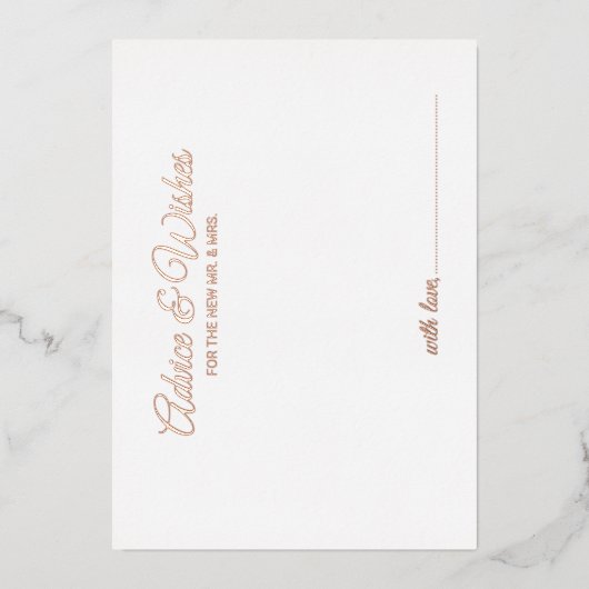 Elegante Script Huwelijksadvies en Wensen Roze Gou Folie Uitnodiging (Voorkant)