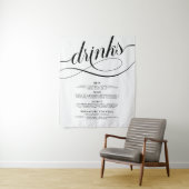 Elegante script huwelijksdranken bar menu poster wandkleed (In situ)