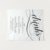 Elegante script huwelijksdranken bar menu poster wandkleed (Voorkant (horizontaal))