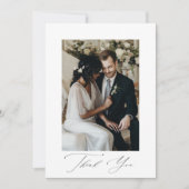 Elegante script huwelijksfoto bedankkaart (Voorkant)